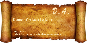 Deme Antonietta névjegykártya